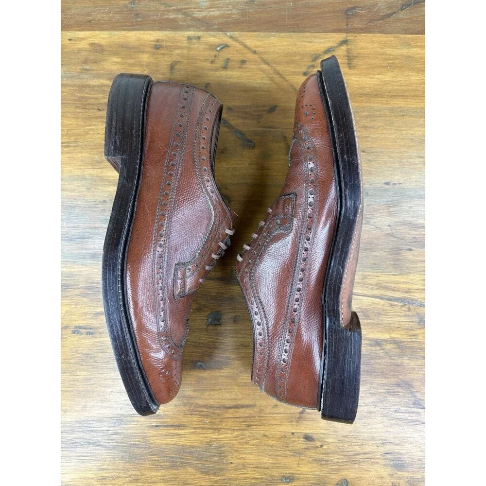 Vtg Nettleton Traditionals 0205 Longwing Blucher 9.5 B Brown Scotch Grain Derby